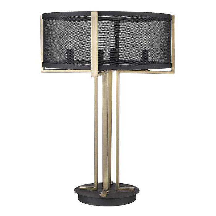 Trend Lighting Trend Home 4 Light Table Lamp, Black/Black Mesh Drum - TT80055BK