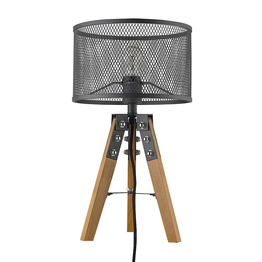 Trend Lighting Capprice Table Lamp, Black/Black Iron Mesh Drum - TT80061BK