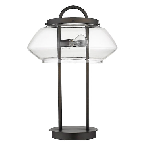Trend Lighting Garner 2 Light Table Lamp, Bronze/Clear Glass Drum - TT80062ORB