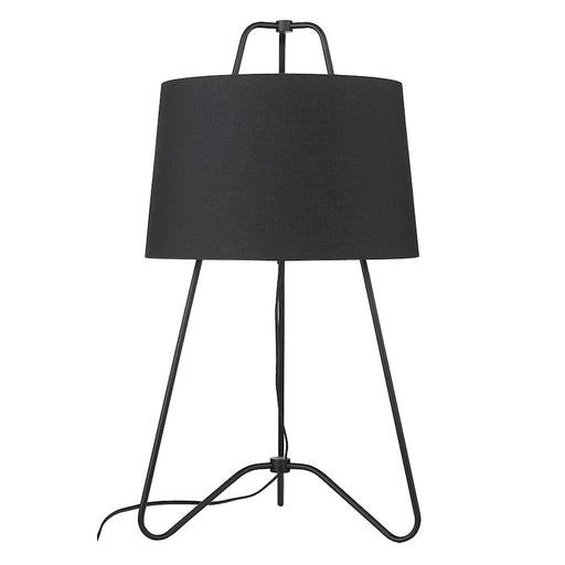 Trend Lighting Lamia 1 Light Table Lamp, Black/Black Tapered Drum - TT80076BK