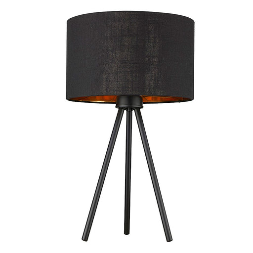 Trend Lighting Morenci Table Lamp, Black/Black Fabric Drum/Copper - TT80096BK