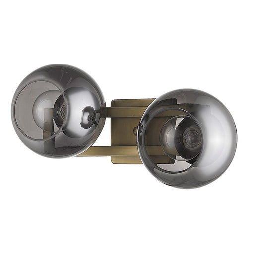 Trend Lighting Lunette 2 Light Sconce, Aged Brass/Smoke Glass Globes - TW40037AB