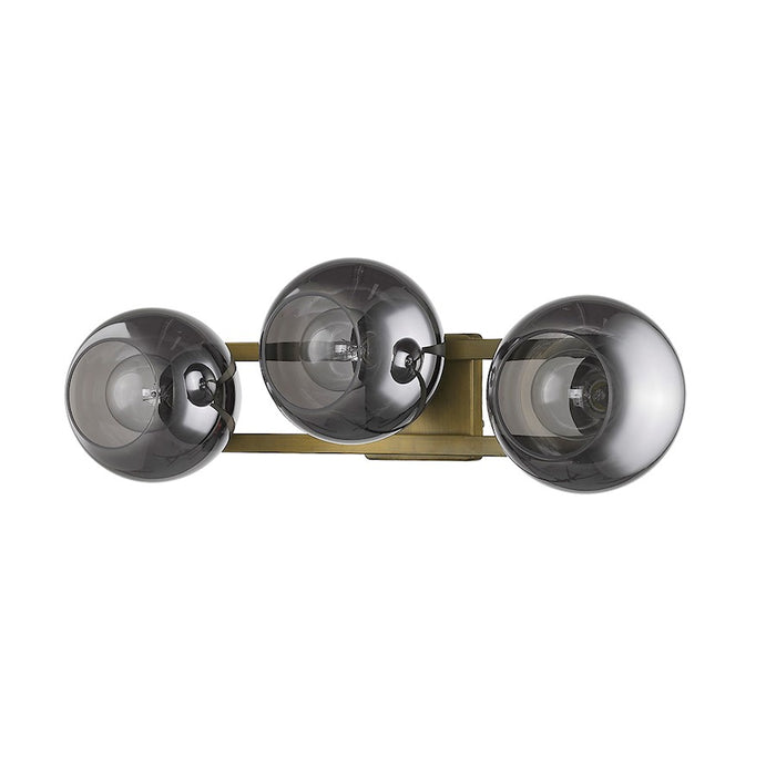Trend Lighting Lunette 3 Light Sconce, Aged Brass/Smoke Glass Globes - TW40040AB