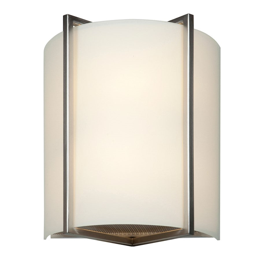 Access Lighting Vector 2-Light Sconce, Brushed Steel/Opal - 20451LEDDLP-BS-OPL