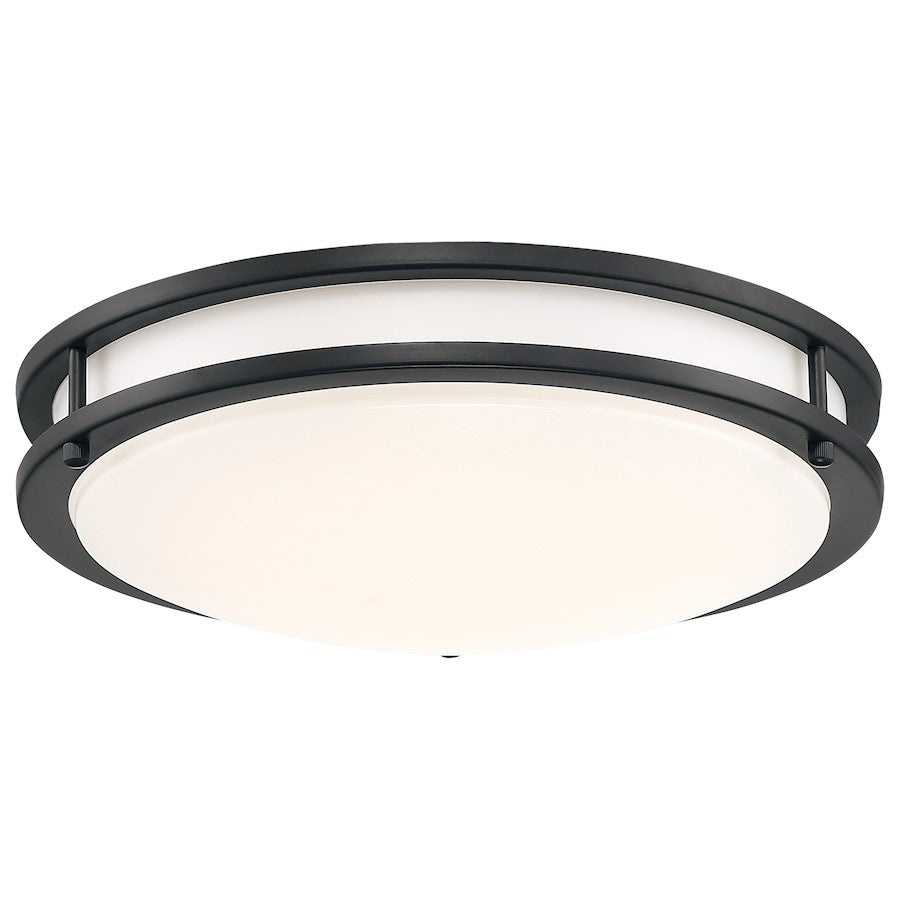 Access Lighting Solero III 1Lt 12" LED Flush Mount, BK/White - 20506LEDD-MBL-ACR