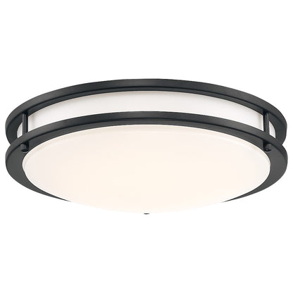 Access Lighting Solero III 1Lt 14" LED Flush Mount, BK/White - 20507LEDD-MBL-ACR