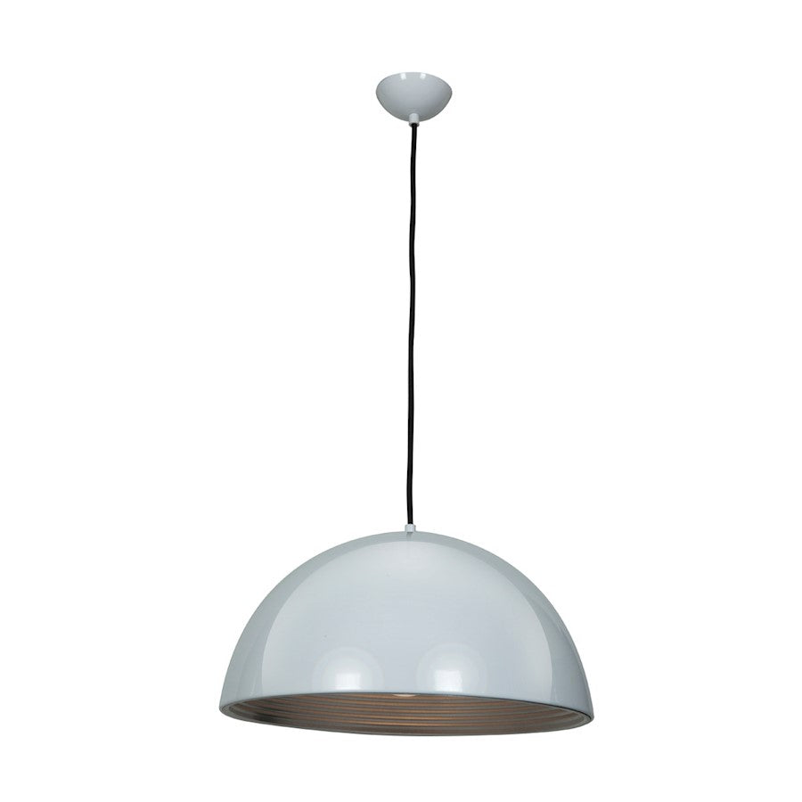 Access Lighting Astros Dome Pendant, White/Silver - 23767LEDDLP-GWH-SILV