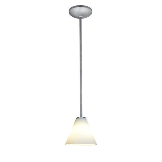 Access Lighting Martini 1 Light LED Pendant, Brushed Steel/White - 28004-4R-BS