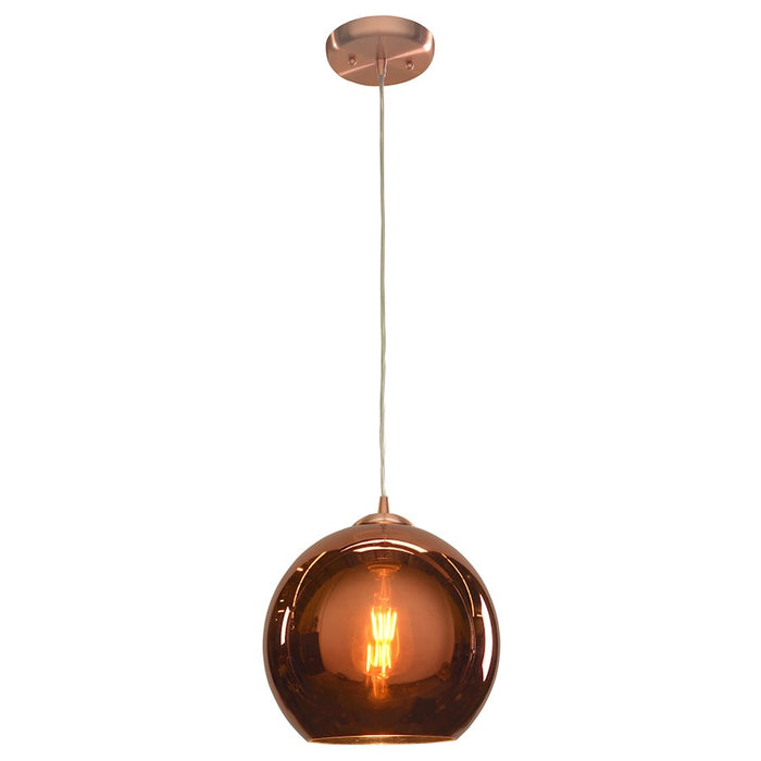 Access Lighting Glow 1 Light Pendant, Brushed Copper