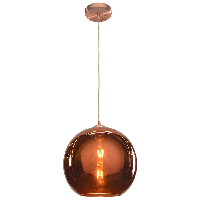 Access Lighting Glow 1 Light Pendant, Brushed Copper