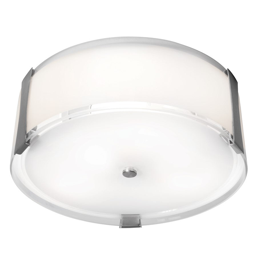 Access Lighting Tara 1 Light 14" Flush Mount, Brushed Steel