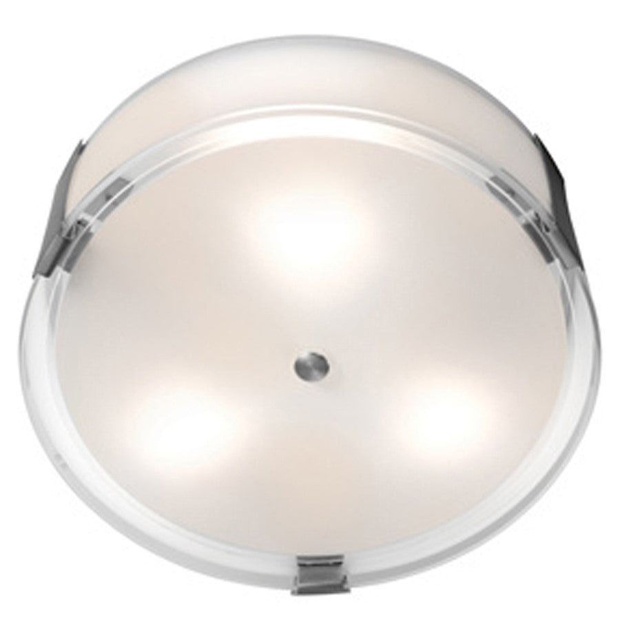 Access Lighting Tara 1 Light 18" Flush Mount, Brushed Steel