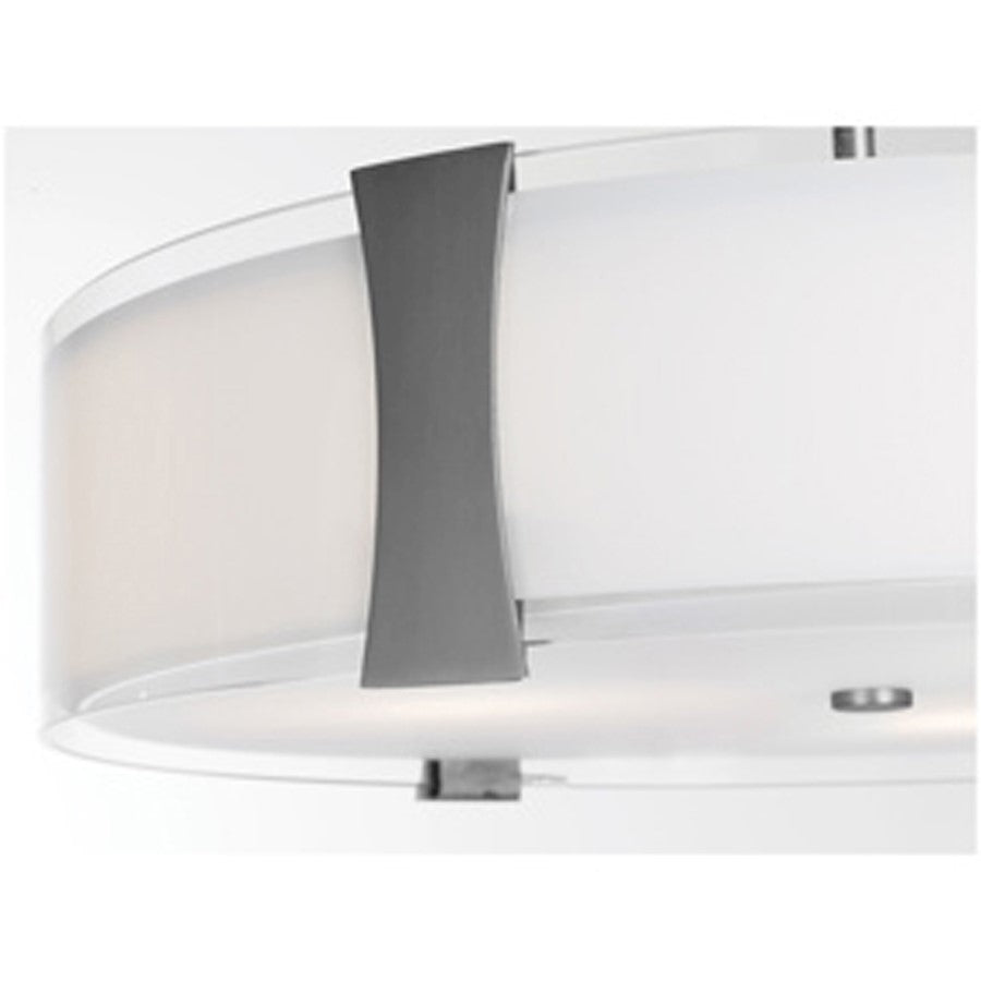 Access Lighting Tara 1 Light Semi-Flush, Brushed Steel