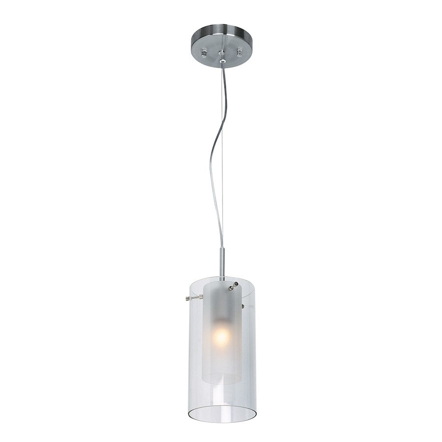 1 Light Pendant, Brushed Steel