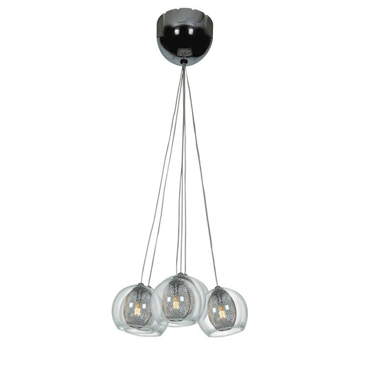 7 Light Pendant, Chrome