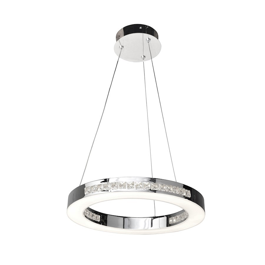 1 Light Ring Pendant, Chrome