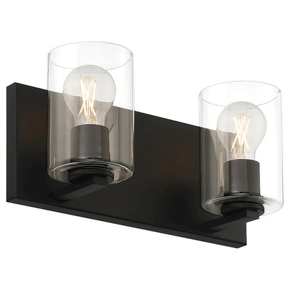 2 Light LED Bathroom Vanity Light, Matte Black