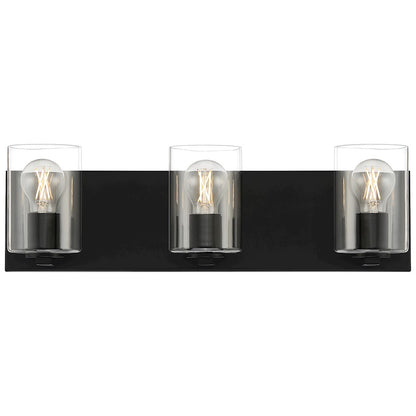 3 Light LED Bathroom Vanity Light, Matte Black