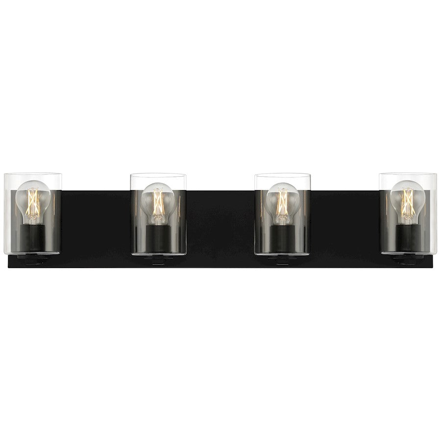 4 Light LED Bathroom Vanity Light, Matte Black