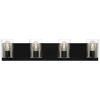 4 Light LED Bathroom Vanity Light, Matte Black