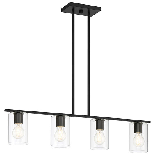 Access Lighting Oslo 1 Light LED Linear Pendant, Black - 62586LEDDLP-MBL-CLR