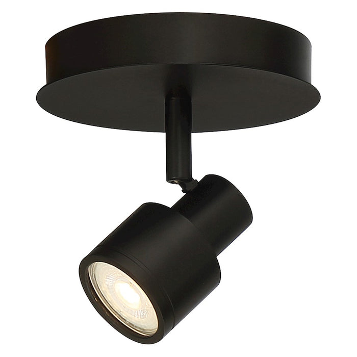 Access Lighting Lincoln 1 Light LED Flush Mount, Black/Black