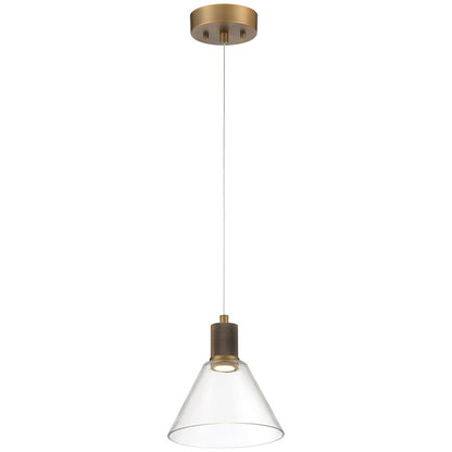 Access Lighting Port Nine 1 Light Martini LED Pendant, Brass - 63140LEDD-ABB-CLR