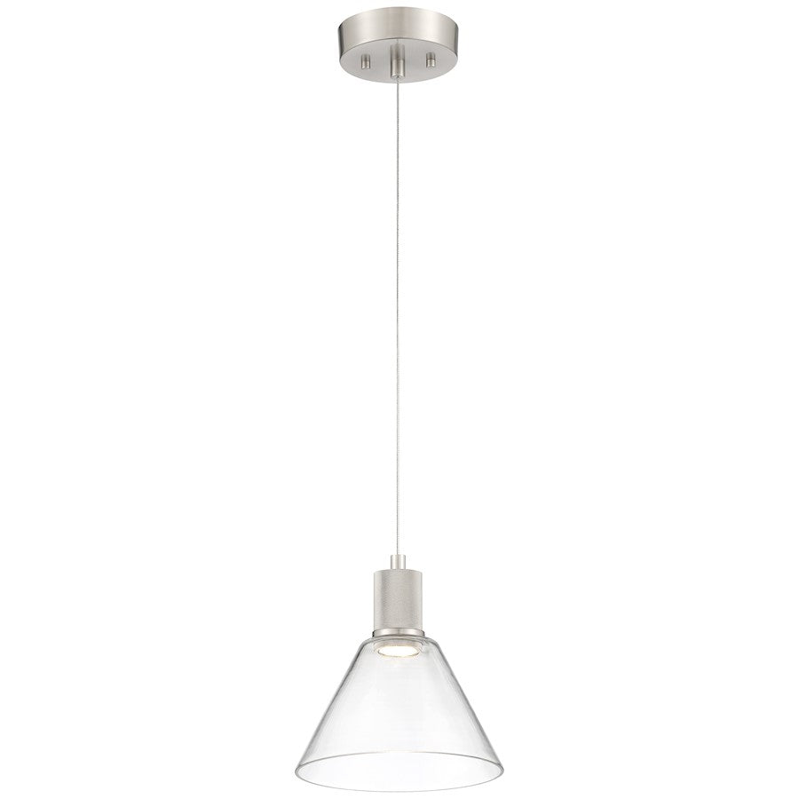 Access Lighting Port Nine 1 Light Martini LED Pendant, Steel - 63140LEDD-BS-CLR