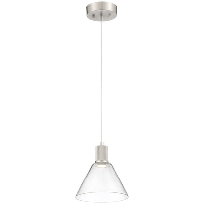 Access Lighting Port Nine 1 Light Martini LED Pendant, Steel - 63140LEDD-BS-CLR