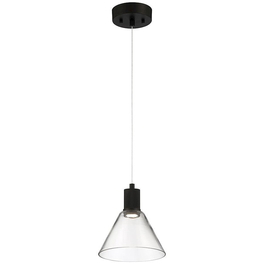 Access Lighting Port Nine 1 Light Martini LED Pendant, Black - 63140LEDD-MBL-CLR