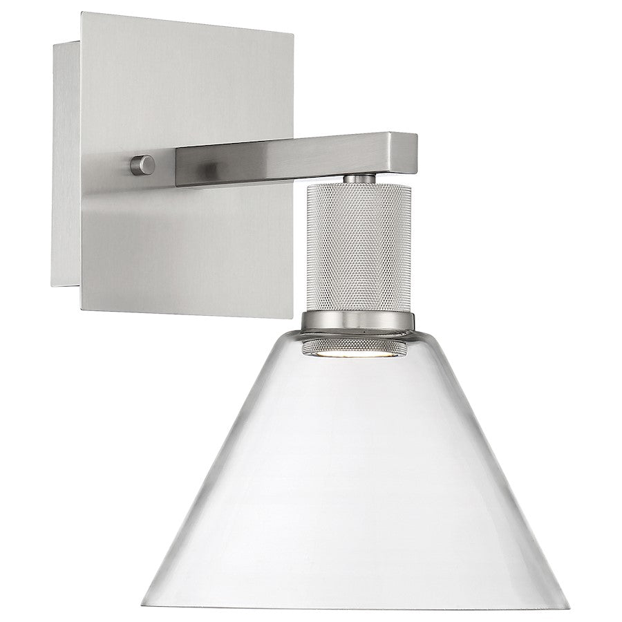 Access Lighting Port Nine 1 Light Martini LED Sconce, Steel - 63143LEDD-BS-CLR