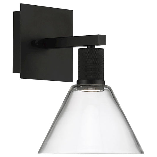 Access Lighting Port Nine 1 Light Martini LED Sconce, Black - 63143LEDD-MBL-CLR