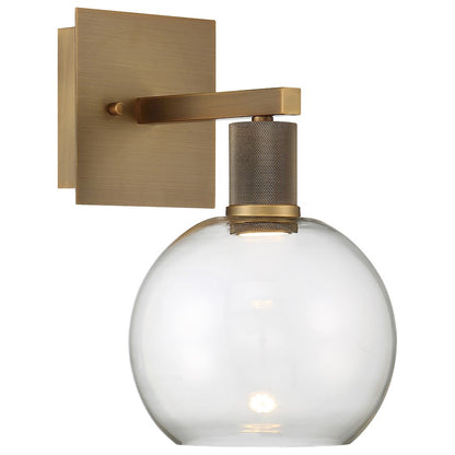 Access Lighting Port Nine 1 Light Burgundy LED Sconce, Brass - 63145LEDD-ABB-CLR