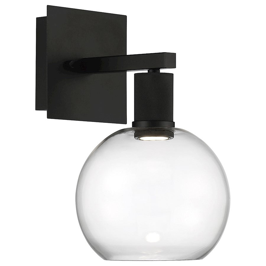 Access Lighting Port Nine 1 Light Burgundy LED Sconce, Black - 63145LEDD-MBL-CLR