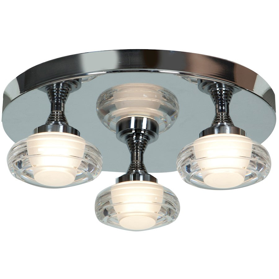 Access Lighting Optix 3 Light Flush Mount, Chrome