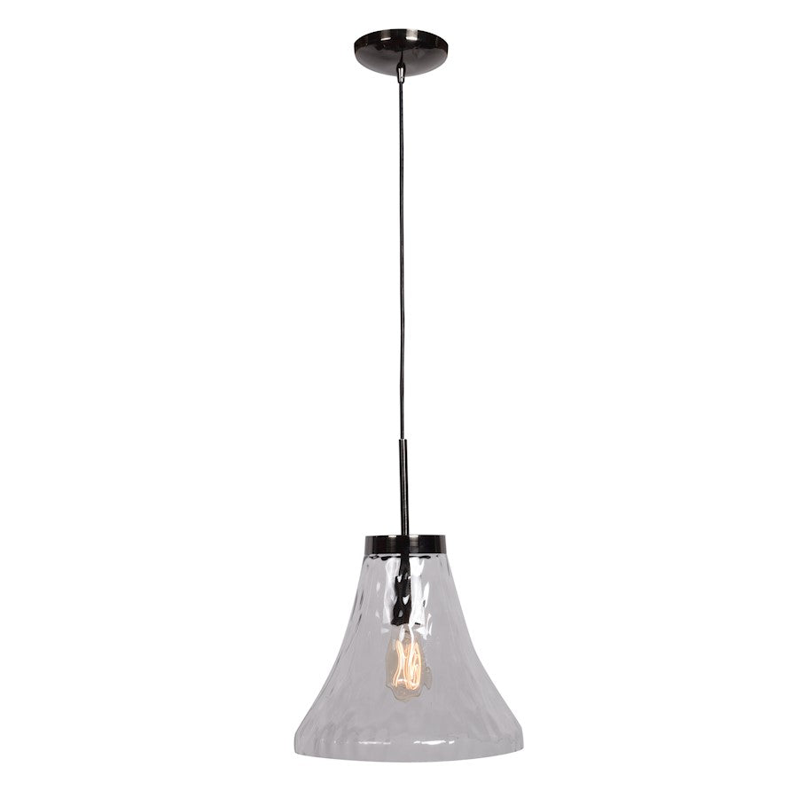 1 Light Pendant, Black Chrome