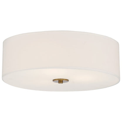 Access Lighting Mid Town 3 Light 18" LED Flush, Brass/White - 64063LEDDLP-ABB-WH