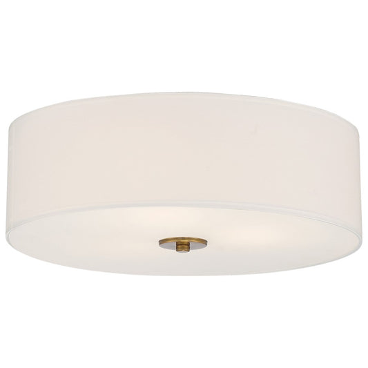 Access Lighting Mid Town 3 Light 18" LED Flush, Brass/White - 64063LEDDLP-ABB-WH