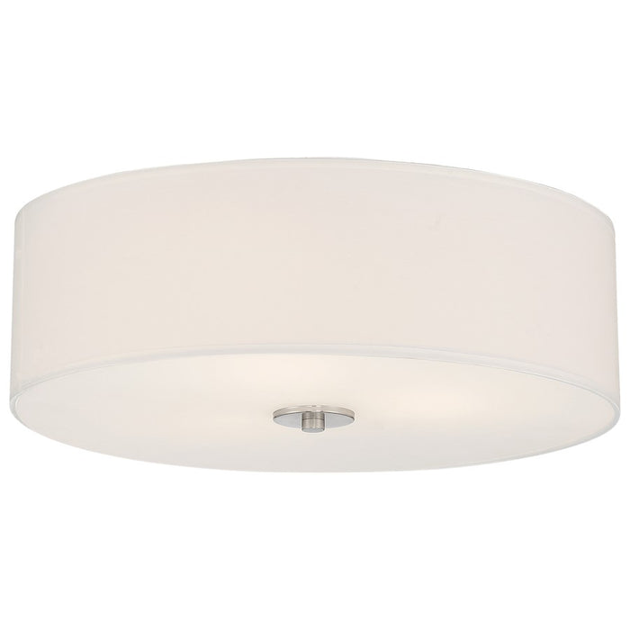 Access Lighting Mid Town 3 Light 18" LED Flush, Steel/White - 64063LEDDLP-BS-WH
