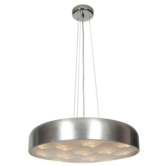 16 Light Pendant, Brushed Silver