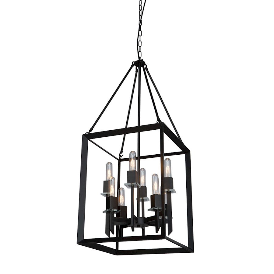 Artcraft Vineyard 8 Light 36" Chandelier, Matte Black - AC10068