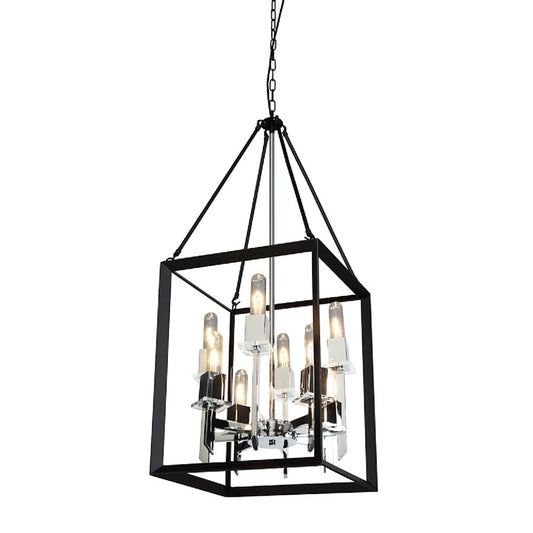 Artcraft Vineyard 8 Light 33" Chandelier, Black & Chrome - AC10069BC