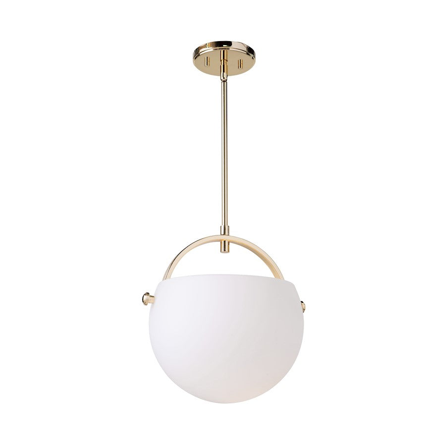 Artcraft Single 1 Light Pendant, Satin Nickel/Opal Sphere - AC10080PB