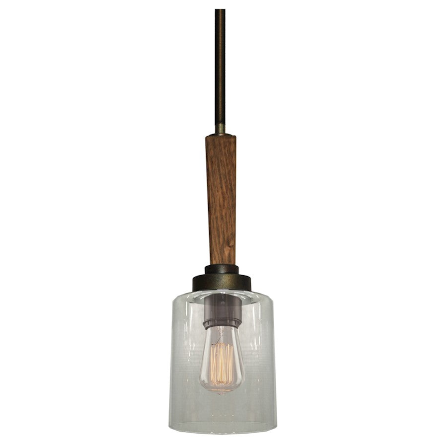 Artcraft Legno Rustico 1 Light 14" Pendant, Burnished Brass - AC10141BB