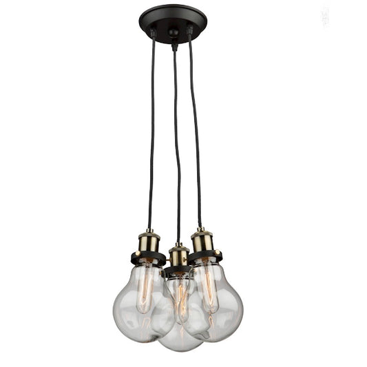 Artcraft Edison Hall Light, Matte Black and Vintage Brass