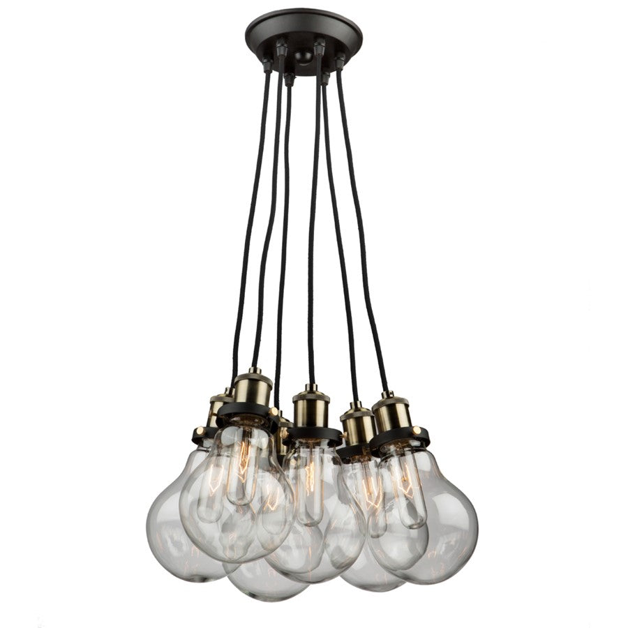 Artcraft Edison Hall Light, Matte Black and Vintage Brass