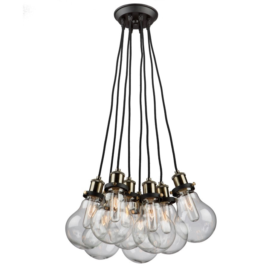 Artcraft Edison Hall Light, Matte Black and Vintage Brass