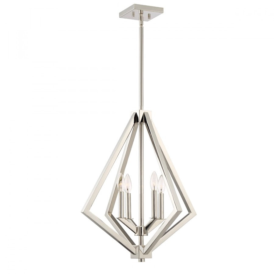 Artcraft Breezy Point 4 Light 23" Chandelier, Polished Nickel - AC10684PN