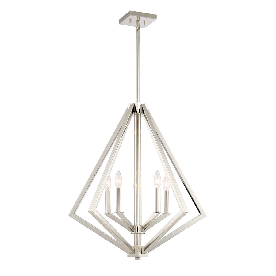 Artcraft Breezy Point 5 Light 27" Chandelier, Polished Nickel - AC10685PN