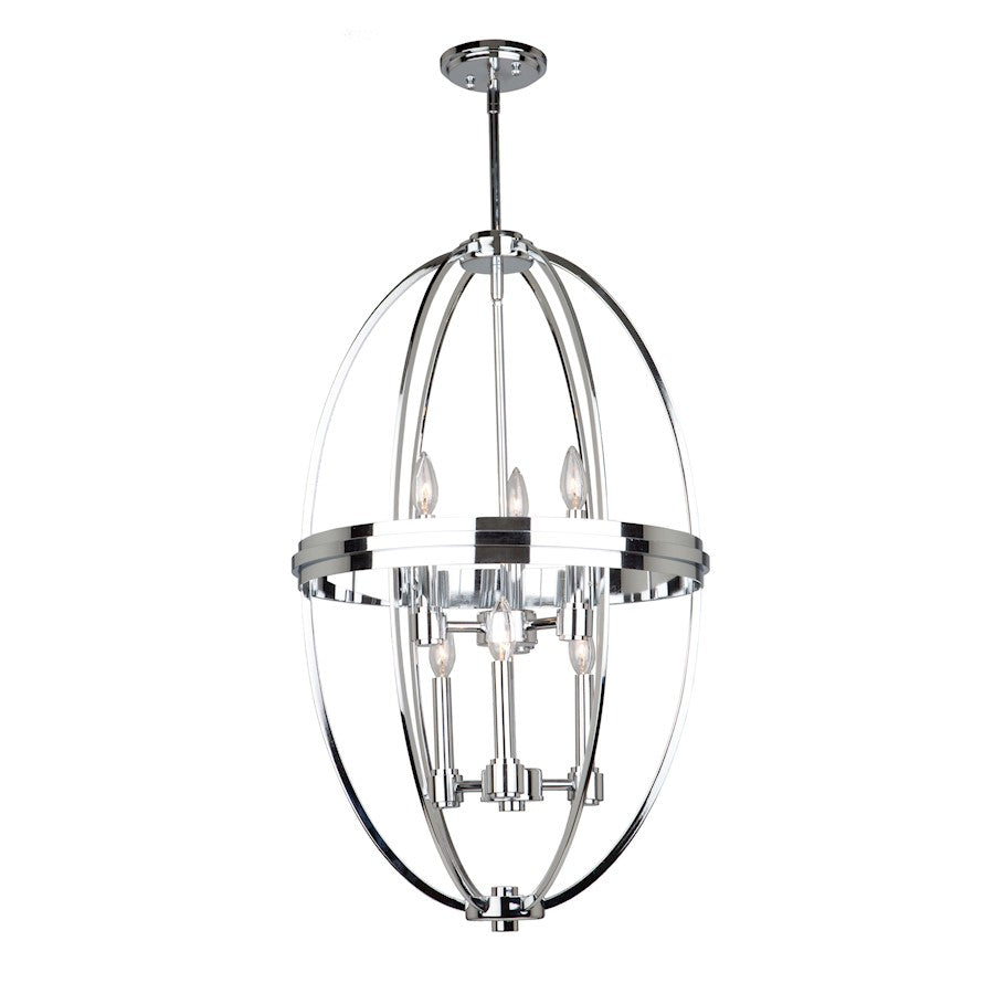 Artcraft Roxbury 6 Light 31" Chandelier, Chrome - AC10696CH